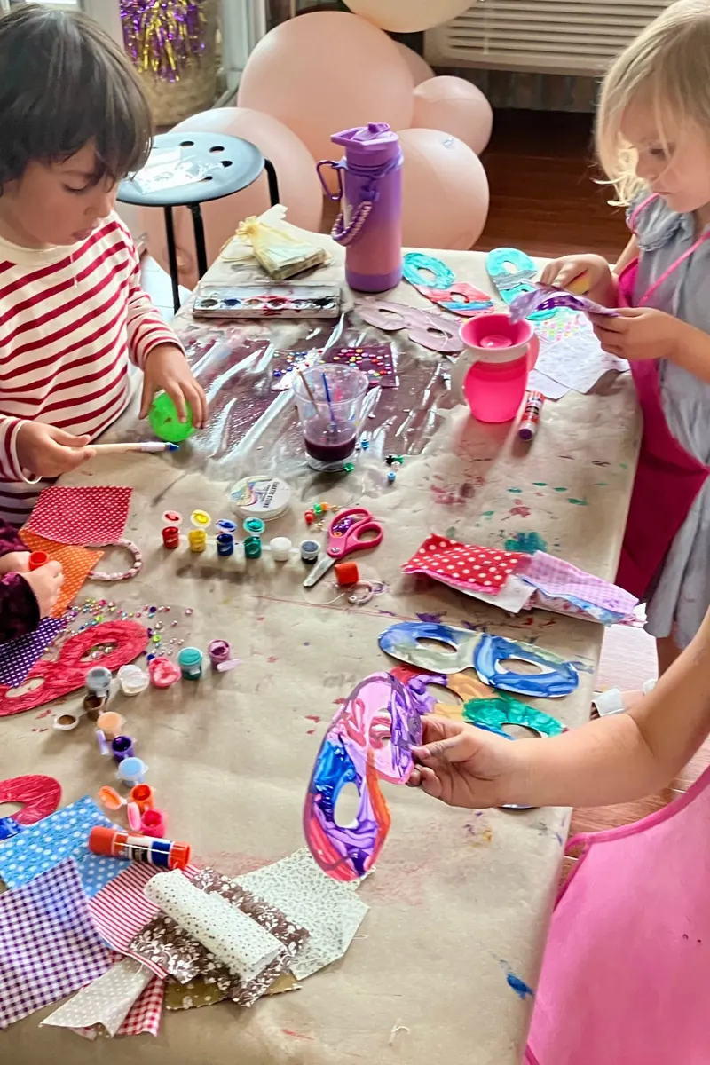 Kids doing a themed craft activity