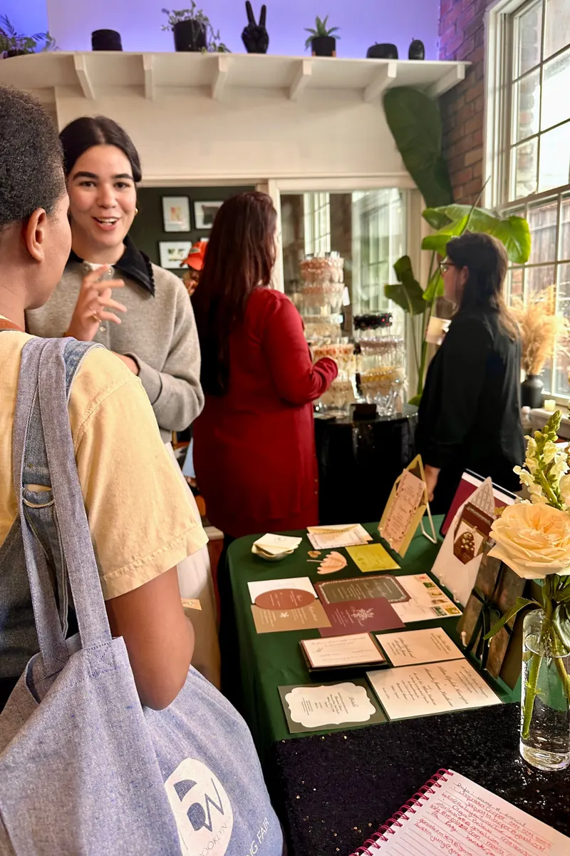 Vendor table at a market event