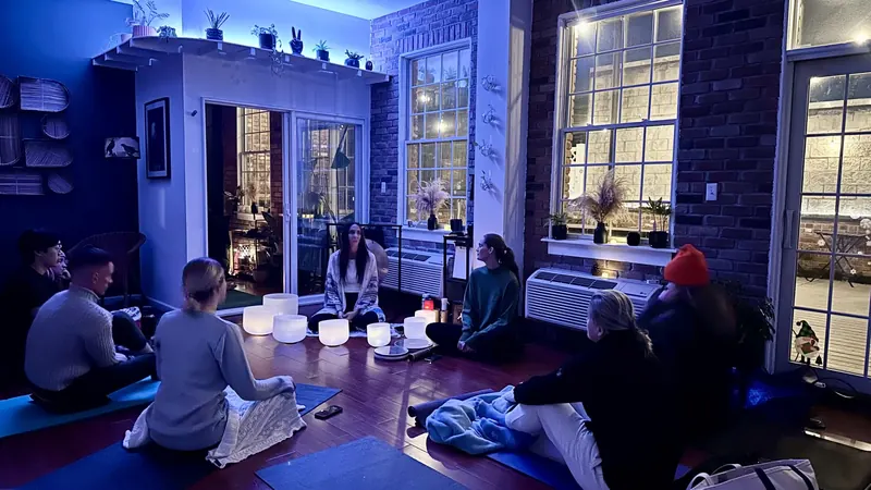 Candlelit sound bath in the Green Boutique studio